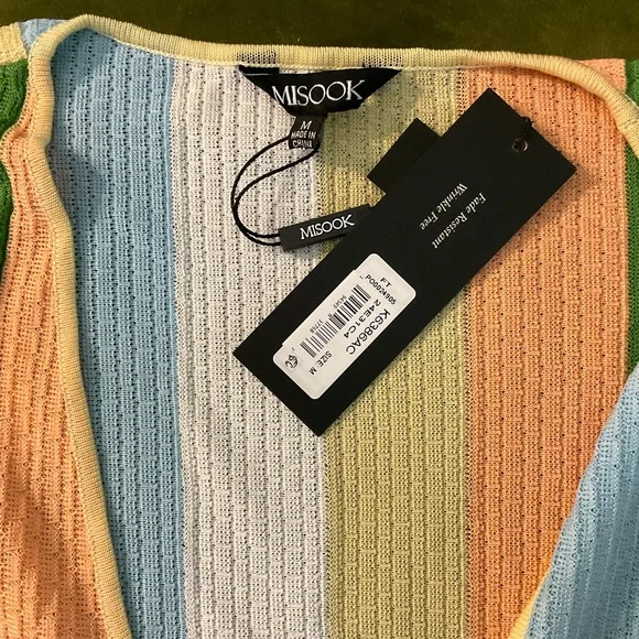 Misook Heritage Intarsia Fringe Knit Jacket Sz Med - Picture 4 of 4